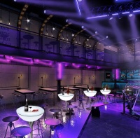 Стол светящийся квадратный на металическом основании 60х60х96